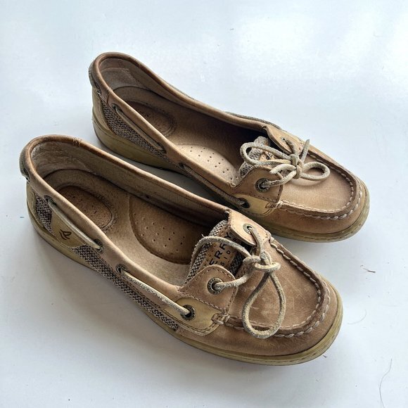Sperry Top-Sider Angelfish Slip-On Boat Shoes Womens Linen-Oat Size 6M - Picture 2 of 6